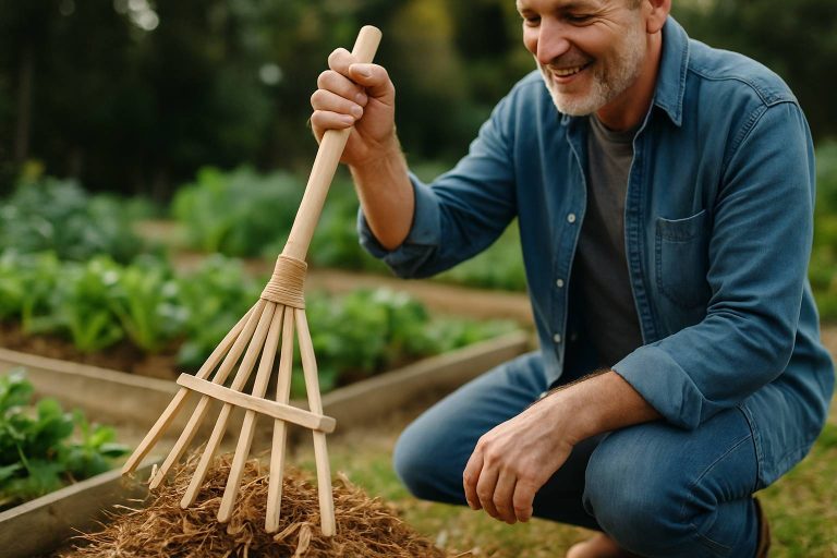 Lire la suite à propos de l’article Fabriquer son râteau à feuilles pour un paillage doux et naturel au potager